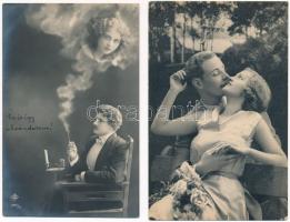 20 db RÉGI motívum képeslap: zsánerlapok / 20 pre-1945 motive postcards: romantic couples