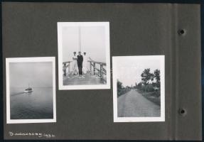 1934 Badacsony, 34 db fotó albumlapokon, feliratozva, szép állapotban, 6×4,5 cm-es fotókkal