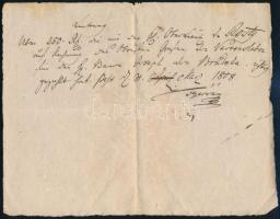 1808 Báró Fejérváry által saját kézzel írt és aláírt nyugta gróf Wartensleben Károlynak adott kölcsön ügyében