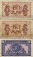 Ausztria 1944/szövetséges megsz. 20Sch + 50Sch (2x) T:II,II/III