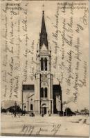 1907 Pozsony, Pressburg, Bratislava; Virágvölgyi templom / Blumenthaler-Kirche / church (szakadás / tear)