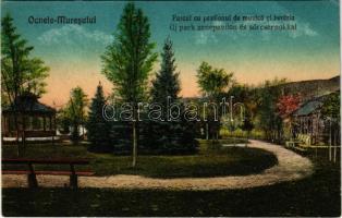 1930 Marosújvár, Uioara, Ocna Mures; Parcul cu pavilonul de muzica si beraria / Új park zenepavilonnal és sörcsarnokkal / park, music pavilion and beer hall