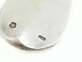 Ezüst (Ag) evőkanál, kopott, jelzett, nettó: 64g, h: 22 cm