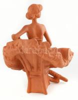 Kligl Sándor (1945): Balerina.Terrakotta. Jelzett. Hibátlan. m: 28 cm