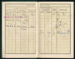 1937 A Párkányi (Felvidék) Földműves Kölcsönös Pénztár tagsági könyve, kiállítva 1939-ben, pengőre á...