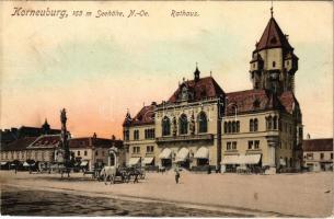 1917 Korneuburg, Rathaus / town hall, shops (Rb)