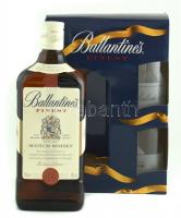 Ballantines Whiskey, bontatlan palack, kartondobozban 2db üvegpohárral. 0,7 l, 40%Vol