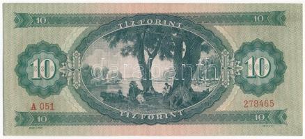 1949. 10Ft "A 051 278465" nyomdai papírráncokkal T:II- szép papír 
Adamo F3