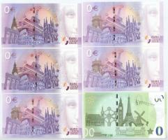 Európa 2016-2020. 6xklf 0E szuvenír bankjegy T:I
Europe 2016-2020. 6xdiff 0 Euro souvenir banknote ...