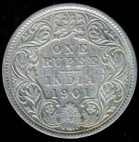 Brit-India 1901. 1R Ag Viktória T:3