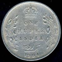 Brit-India 1904. 1R Ag VII.Edward T:3