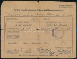 1944-1946 Zsoldkönyv hadapród szakaszvezető, majd hdp. őrmester részére, egy-két bejegyzéssel, kopot...