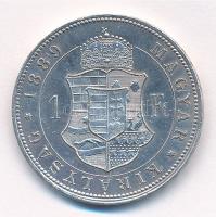 1889KB 1Ft Ag "Ferenc József / Barokk címer" T:2
Hungary 1889KB 1 Forint Ag "Franz J...