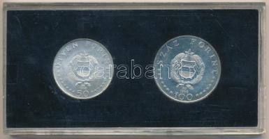 1968. 50Ft Ag + 100Ft Ag "Semmelweis pár" eredeti fekete "MNB" plasztik tokban T...
