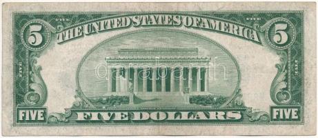 Amerikai Egyesült Államok 1946-1949. (1934C) 5$ "Silver Certificate - kisméretű" kék pecsé...
