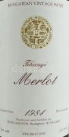 1984 Tihanyi Merlot, Hungarovin RT., 12%Vol. 0.7l