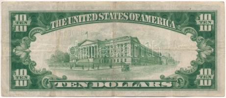 Amerikai Egyesült Államok 1934-1945. (1934A) 10$ "Silver Certificate - kisméretű", sárga p...