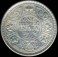 Brit-India 1919. 1R Ag V.György T:2/3