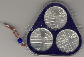 1977 200Ft "Mányoki, Csontváry, Rippl-Rónay" 3 kül. db ezüst tokban  T:BU