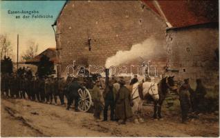 1915 Essen-Ausgabe an der Feldküche / WWI German military, meal distribution at the field kitchen