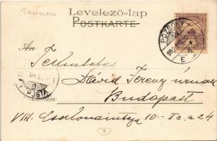 1900 La chasse aux Coeurs / angels play tennis with hearts. litho