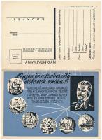 Lépjen be a távbeszélő előfizetők sorába! A Magyar Királyi Posta Távbeszélő Propaganda Irodájának reklámlapja és válaszlapja kihajtható képeslapon / advertisement postcard of the Hungarian Royal Posts Phone Propaganda Office, foldable card (EK)