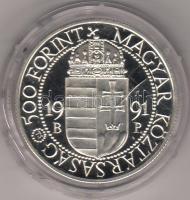 1991 500Ft "János Pál pápa látogatása" ezüst T:PP