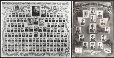 Vegyes 1920-1940 közötti repülős fotók modern másolatai, előhívásai, 7 db, 18x23 cm és 13x18 közötti méretben