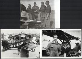 Vegyes 1920-1940 közötti repülős fotók modern másolatai, előhívásai, 7 db, 18x23 cm és 13x18 közötti...