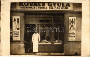 1930 Budapest XIV. Rákosfalva, Kovács Gyula mészáros és hentes 1. számú fiók üzlete. Zalán utca 6. photo (fl)