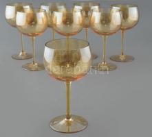 Lüszteres vörösboros poharak 8 db. m: 18 cm