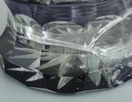 Lila kristály váza. Sérült. m: 21 cm