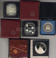 1980-as évek 4 kül. kispéldányszámú  100gr fölötti ezüst emlékérem tokban T:PP