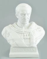 Herendi Gömbös Gyula büszt, jelzett, kopott fehér mázas porcelán, m: 24cm