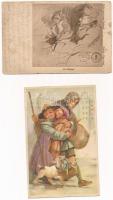 2 db RÉGI képeslap: cserkész és katonai / 2 pre-1945 postcards: scout and military