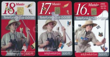 2002-2003 3 db klf MATÁV telefonkártya-börze, benne 2 db 5000 példányos ritkaság is