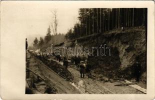 Tábori vasút építése (?) / military field railway construction. photo