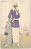 1918 Lady on the beach. B.K.W.I. 187-3. s: Mela Koehler