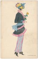 1918 Lady with flower. B.K.W.I. 188-1. s: Mela Koehler (EK)
