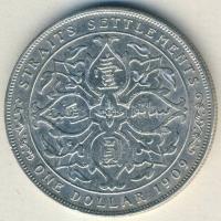 Straits Settlements 1909. 1$ Ag VII.Edward T:3 apró ph