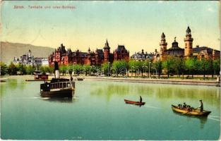 1910 Zürich, Tonhalle und rotes Schloss (EK)