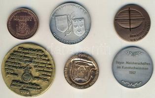 6db klf osztrák és német Br + ffém emlékérem az 1960-as évektől T:1,2