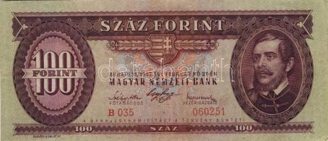 1947. 100Ft hátlapi nyomat lefelé csúszva! T:II-