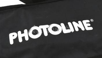 Photoline PV220 tripod fényképező állvány, állítható, vízmértékkel, használt állapotban, eredeti tok...