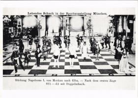 1991 Lebendes Schach in der Sportausstellung München - MODERN repro