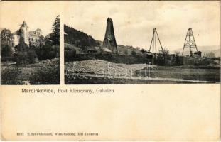 1914 Marcinkowice (Galizien, Galicia), castle, oil tower, petroleum mine near Kleczany. T. Schwidernoch Wien-Hacking + K.u.K. Mil. Bruck. Arb. Abtlg. 1/60 (EK)