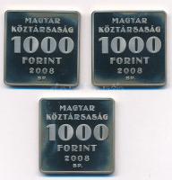 2008. 1000Ft Cu-Ni "Telefonhírmondó - Puskás Tivadar" kapszulában (3x) T:PP fo. Adamo EM21...