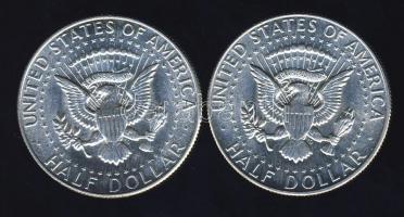 USA 1968D 1/2$(2x) Ag "Kennedy" T:1/2+