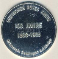 NSZK 1988. "100 éves a Német Vöröskereszt" nagyalakú Ffm plakett T:2