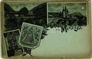 Mariazell, Gnaden Mutter, Hochaltar, Sigmundsberg. Art Nouveau, floral, litho (EK)